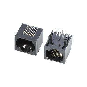 GLGNET MIC24111-0108 Network Interface Tab Up 1x1 Port Ethernet Female Modular Jack 100Base-T 8 Pin PCB RJ45 Connector With LEDs