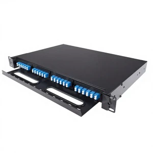 OEM Factory 96 Port LC Fiber Patch Panel Fully Populated Single Mode Multimode 1U 19 Inch Rack Mount FTTX Solutions