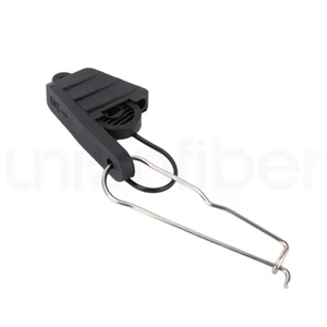 Outdoor Installation Drop Wire Clamp Wedge Type FTTH Fiber Cable Support UV Protected Plastic Stainless Steel Bail Accessory
