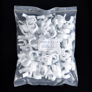 Wire Accessories Other Type Nylon Wall Cable Clip with Steel Nail for Secure Cable Model R8 Bundle Electrical Cables