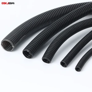 GSKJ Flexible Split Flame Retardant Corrugated Tube Wire Protection Conduit for Electrical Cable Harness