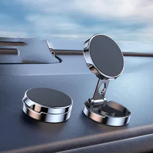 Factory Supply Hot Selling Mobile Phone Car Holder Strong Magnet Folding Phone Mount 720 Rotate Phone Holder with Back Adhesive