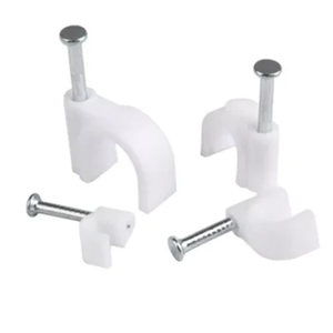 100pcs Cable Clips With Steel Nail White 4mm 5mm 6mm 8mm 10mm Wire Wall Clamp Wire Staples