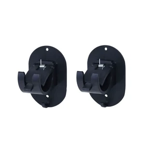 ABS Plastic Adhesive Drill-Free Wall-Mounted Single Tier Living Room Large Curtain Rod Holder with Hanger Hook