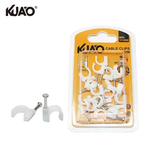 Nail in Cable Clips Plastic Cable Clips with Steel Nails Data Wire Holder Cable Staples 9mm 22pcs