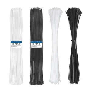 BWB PA 6 Zip Ties 100 PCS 15 Inch Black White Self-Locking Industrial Cable Ties for Wire Management