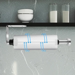 Wall Mount Self-Adhesive Ratcheting Paper Towel Holder Easy Tear Toilet Roll Holder Tissue Paper Dispenser Damping Bathroom