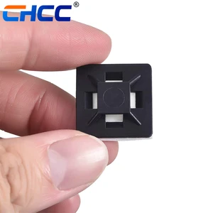 3MM Glue 20x20mm Sticky Self Adhesive Nylon Cable Tie Mounting Bracket Wall Anchor Clip Clamp Adhesive Tie Mount
