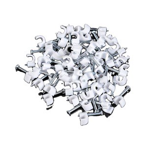 Electrical Wire Cable Clips , Single Coaxial Cable Clips , 1/4 Inch (6 Mm) Screw Clip and Fastener, Black