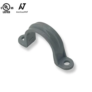 Heavy Duty Listed CUL Certified 3/4'' Rigid PVC Two-Hole Wire Rope Clip-Gray Secure Cable Management Conduit Fitting