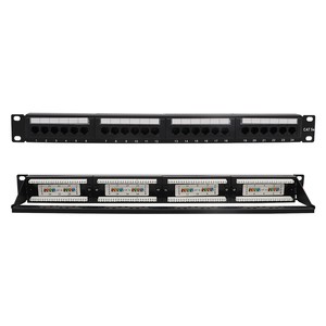Factory Price 19 Inch Mount Wall Patch Panel 24 Jack Port for Coaxial & Cat 5e Utp Patch Cable Distribution Connector Accessory
