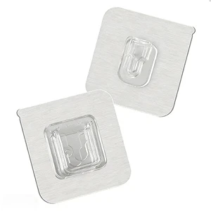 Seamless Interlocking Adhesive Plastic Wall Bracket No Mark Traceless Holder for Surge Protector Router Home Office Organizer
