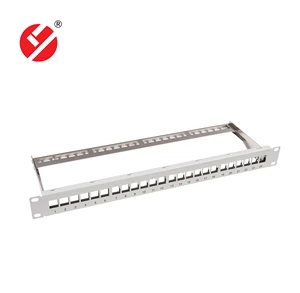 LIYUAN 19 Inches 1U 24 Port Blank Cat6a 6/6A Patch Panel Model LY-PP5-30 Black Networking