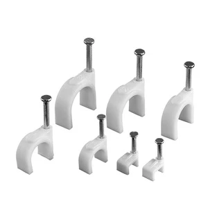 CHK-10MM Cable Clips Black and White Plastic Cable Clips with Steel Nail 10MM Size