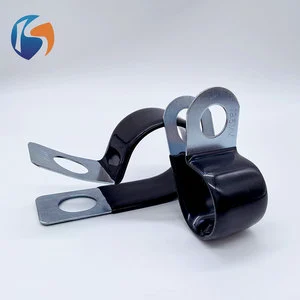 Rubber Dipped R-Type Hose Clamp, Anti-Scratch Cable Clip