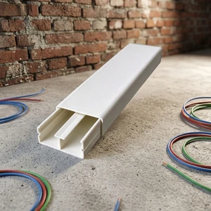 Split Cable Trunking PVC Divided Wire Duct with Center Divider White Raceway Conduit for Electrical Panel Wiring