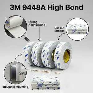 3M 9448A Heat-Resistant Strong High Bonding Double Sided Copper Acrylic Adhesive Die Cut Textured Foam Masking Tape
