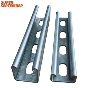 Galvanized Steel Strut Slotted C Channel 10ft Industrial Gauge Half Slotted Metal Framing U Channel Support Conduits Fittings