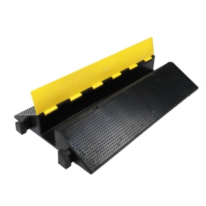 Heavy Duty Rubber Cable Hump Channel Protectors 1-Channel Cable Ramp Guards Construction Speed Bumps Floor Protective Cover