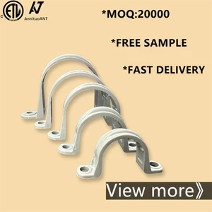 1/2 Inch PVC Wire Rope Clip Double Holes Gray for Cable Fixation Tape Clamp Double Holes Gray Pvc Clamp