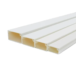 PVC Plastic Cable Conduits, Waterproof and Insulated Protective Cable Trays with Stickers for Office Customization, Cable Trays