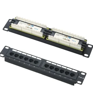 Fiber Optic Data Patch Panel CAT6 12 24 48 Port Network Patch Panel for Data Center Rack Mount Use
