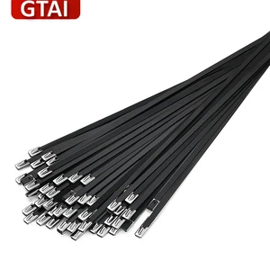 GTAI Stainless Steel Self-Locking Cable Tie 4.6mm*250mm 304 Epoxy Coated Black