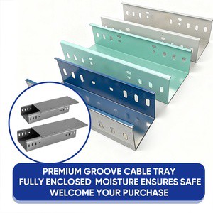 High Strength Groove Cable Tray Fully Enclosed Custom Sizes Colors for Power Grid Municipal Construction Industrial Projects