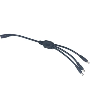 Cable connector AOHUA Factory sales DC plug 1in to 3 out Y connector M11 2 Pin 5.5*2.1/5.5*2.5 mm for Audio equipment