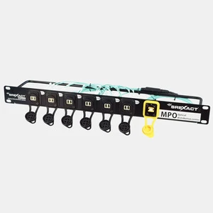 SREXACT SFPB-12M3-MPOM-6600 MPO to 6 DLC 1U Rack Fiber Optic Patch Panel OM3 Integrated Concert