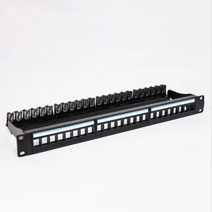 24port UTP Blank Patch Panel 1U Modular Distribution Frame with Back Bar Unshielded Empty Frame Patch Panel 1 Unit