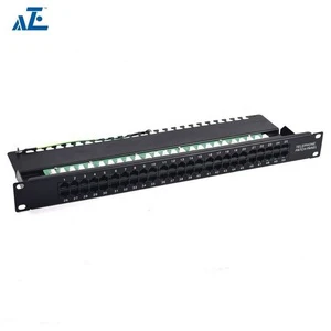 2U Cat3 Coaxial FC 50 Port Patch Panel ANSI/TIA-568-C.2 Certified CE/RoHS Media Enclosure Audio Rack Black/Grey 1 Year Warranty
