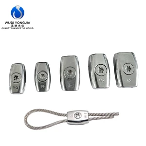 SS316 Cable Clip Oval 3mm Stainless Steel Fence Accessory, with Electro-polishing Process Oval Steel Wire Rope Clip Connector