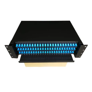 OEM LOGO Drawer Type Patch Panel 2u 48/72 Ports Drawing Optical Fiber Patch Panel with 48xSC duplex