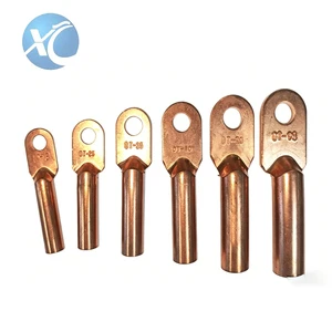 DT Copper Cable Lug Single Hole Crimp Terminal Electrical Wire Connector for Power Cables