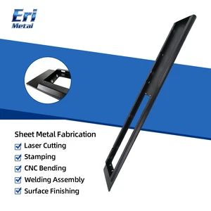 OEM Custom Black Powder Coated Steel Open Frame Mounting Bracket With Welding Studs