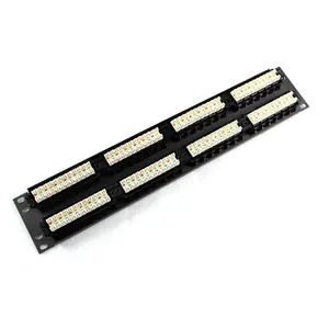 48Port CAT6/Super Cat6 Data Patch Panel Professional Grade Shielded Fiber Optic Data Patch Panel for Datacenter