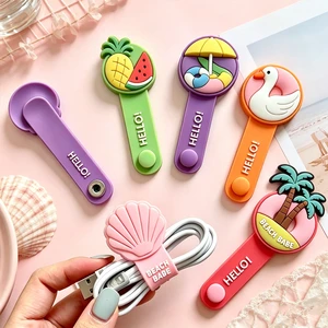 Customizable Pvc Cable Organizer Wire Clip Anti-slip Cord Holder Flexible Cable Management for Charger Cords