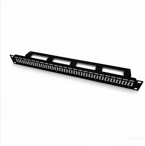 1U 19-Inch 24-Port UTP Empty Patch Panel - 24 Keystone Jacks for Data Center Networks