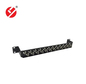 LIYUAN New 19'' 1U BNC Patch Panel LY-PP-BNC02-24P with 12 16 24 32 Ports Networking Black