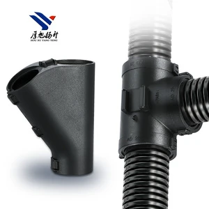 Bellows T-shaped Tee Joint Waterproof 3-Way Cable Gland Pa6 Nylon Tube Connector for Flexible Conduit