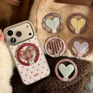 New Anti-Fall Magnetic Phone Holder with Wireless Charging Flexible Design Girl Style Magnetic Ring Holder