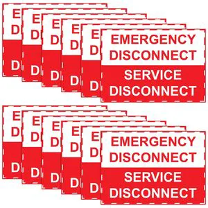 Nec Compliant Emergency Disconnect Sticker Self Adhesive Vinyl Electric Panel Label Service Warning Shut Off Sign Decal Sheet