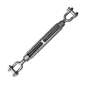 Industrial Carbon Steel Galvanized Forged US Type Open Body Turnbuckle Jaw Fork Ends Wire Rope Chain Fitting Cable Tensioner