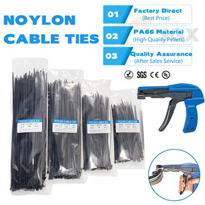Custom Nylon 66 Cable Tie Bundler 370mm Self-Locking Ziptie with Wide Mounting Head for Base Cable Tying