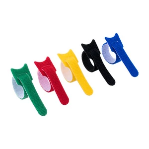 Double-Sided Hook and Loop Cable Ties with Back-to-Back Straps for Efficient Data Cable Management