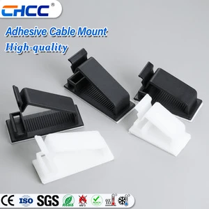 CHCC FC-2 Model Adhesive Cable Mount Flat Tie Mount Nylon Cable Tie Holder Wire Clip 3M Adhesive Base