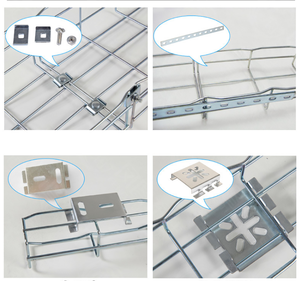 Cable Support Wire Mesh Tray Application Stainless Steel 304 316 Wire Mesh Cable Tray Galvabond Cable Basket Tray