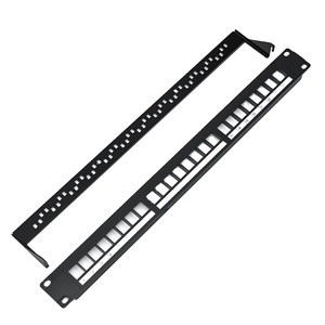 ZHEFAN Factory OEM 24 48 Port Patch Panel 19inch Metal Matte UTP FTP Rj45 Cat6 Cat5e Blank Patch Panel