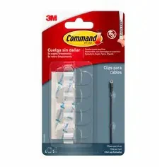 Command™ Xsmall Clear Round Cable Clips 17017CLR with Plastic Nylon Steel Materials